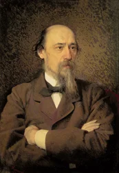 Portret van Nikolay Alekseyevich Nekrasov, 1877